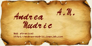 Andrea Mudrić vizit kartica